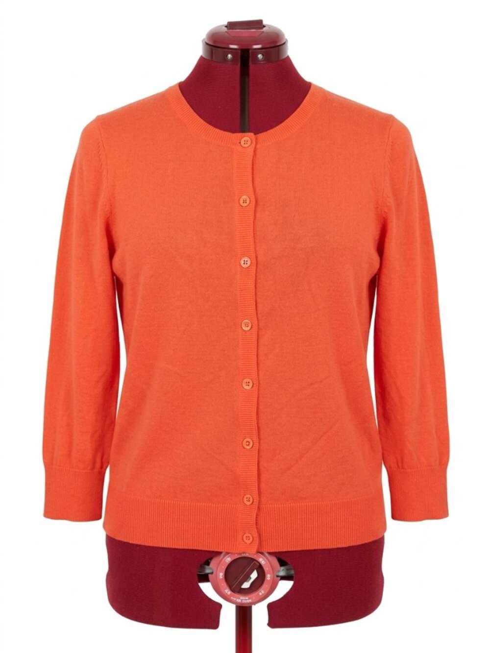 GAP - Classic Women's Crewneck Button Cardigan - Coral Orange - MEDIUM